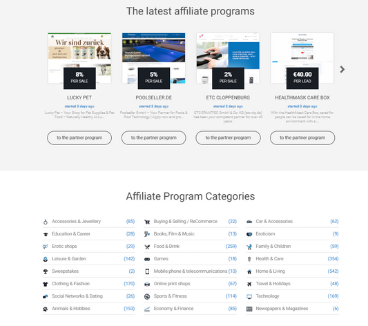 Affiliate marketing platform visual