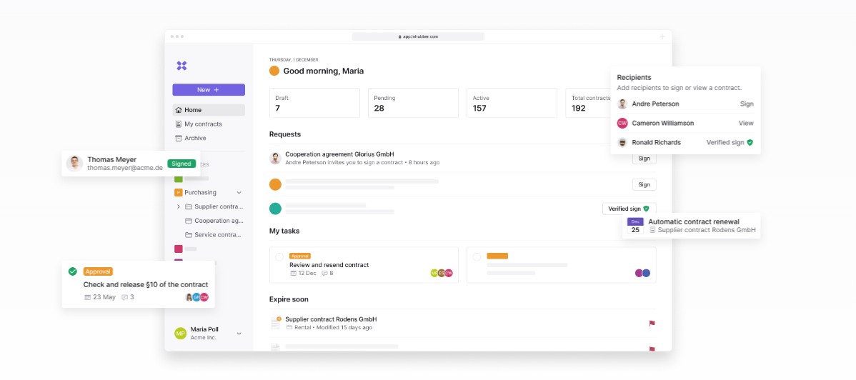 Inhubber: Die intelligente Plattform für digitales Vertragsmanagement