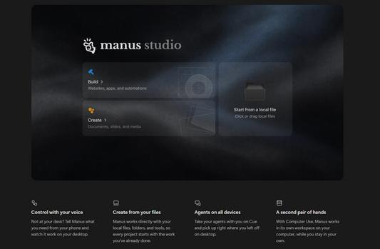💻 Manus Desktop — ist der native KI-Agent für Mac und Windows aus dem Hause Meta, der lokale Dateien, installierte CLI-Tools und Anwendungen direkt auf dem Rechner des Nutzers steuert — ohne Browser-Sandbox