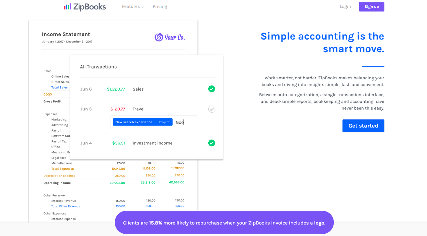 ZipBooks: Free accounting software & invoicing program for freelancers & SMEs
