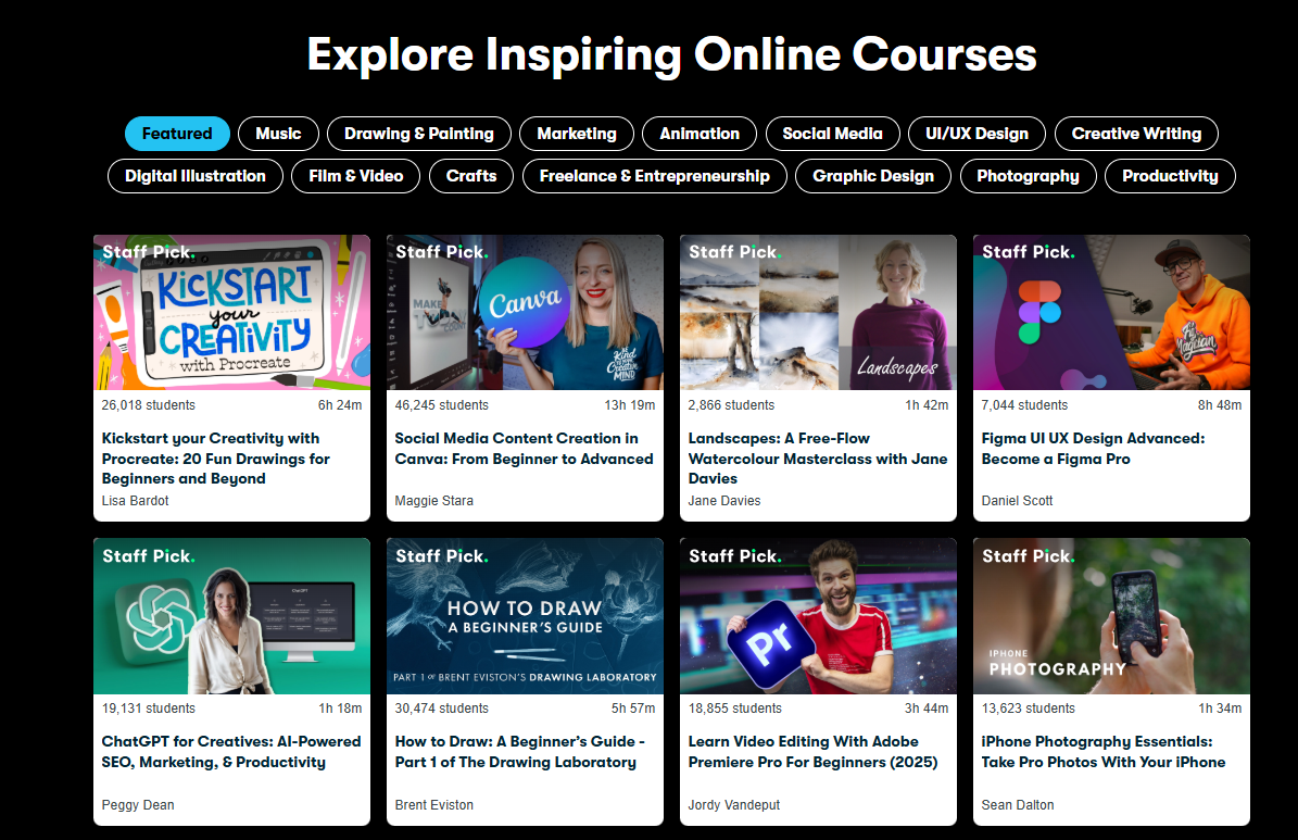 🎨 Skillshare — Online-Lernplattform für kreative Skills mit Praxis-Projekten