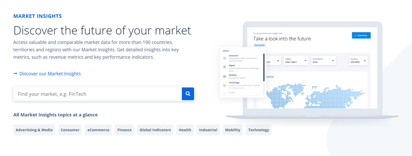Statista: Ihr Portal für Marktdaten, Statistiken und Business Intelligence