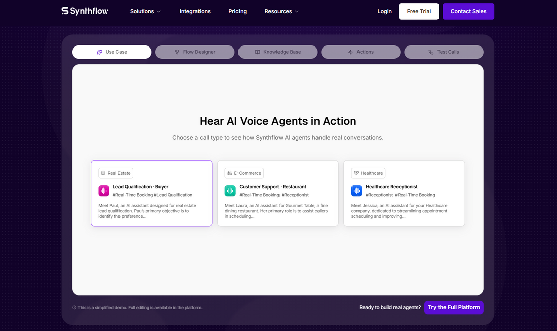 Synthflow.ai  – Voice AI Agents für Automatisierte Telefonerlebnisse🛠️🗺️