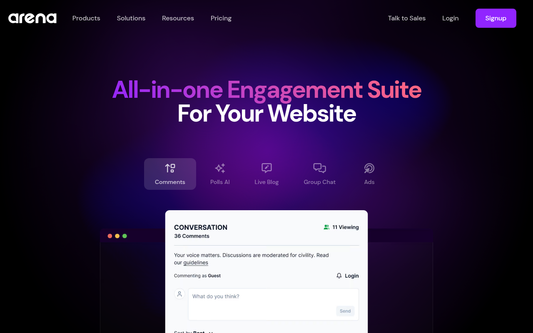 Arena — Offizielle Website
