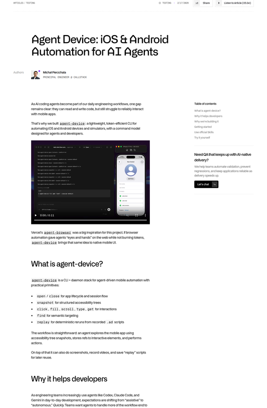 Callstack Agent Device — Produktübersicht
