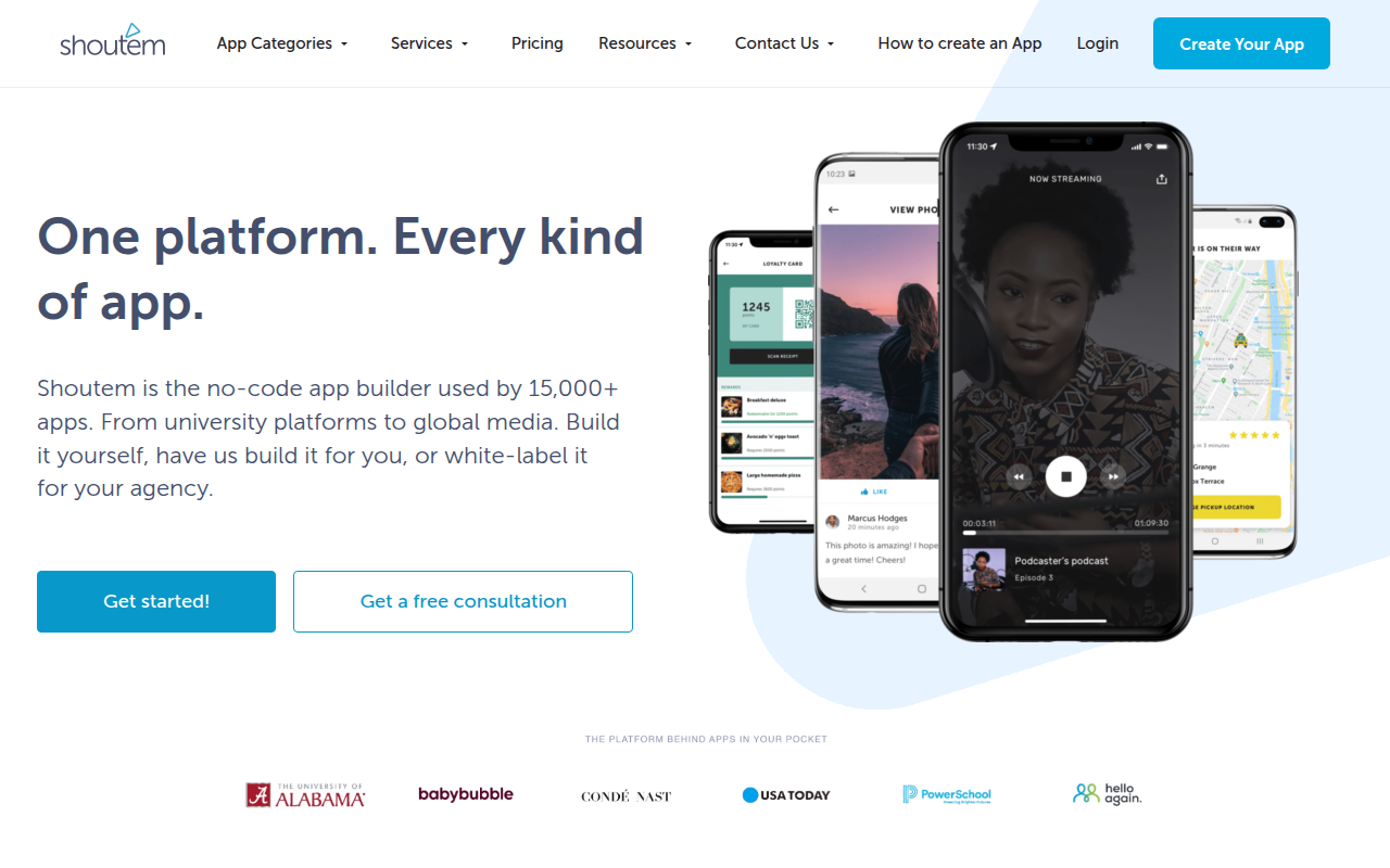 Shoutem — Offizielle Website