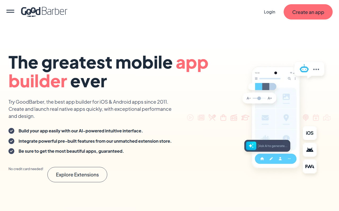 GoodBarber — Offizielle Website