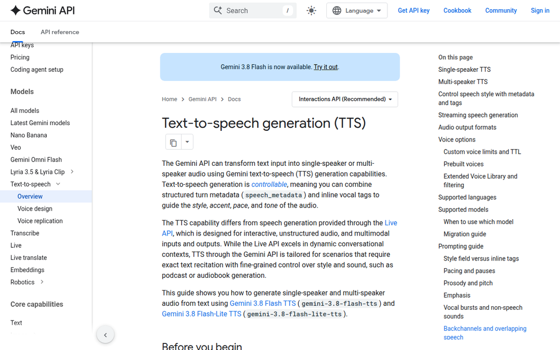 Google Gemini TTS — Offizielle Website