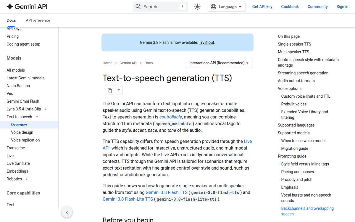 Google Gemini TTS — Offizielle Website