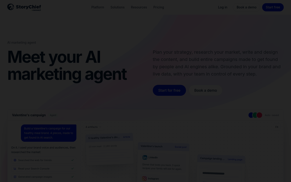 StoryChief AI Marketing Agent — Offizielle Website