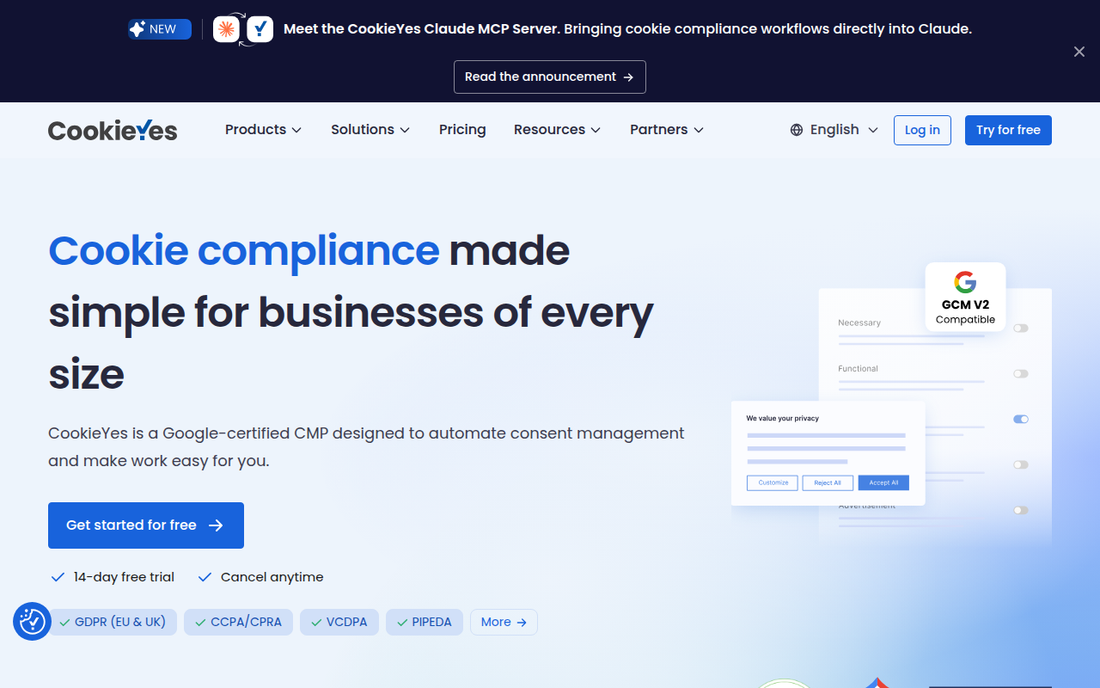 CookieYes — Offizielle Website