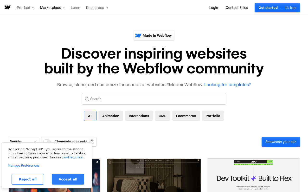 Webflow — Mehrwert-Übersicht