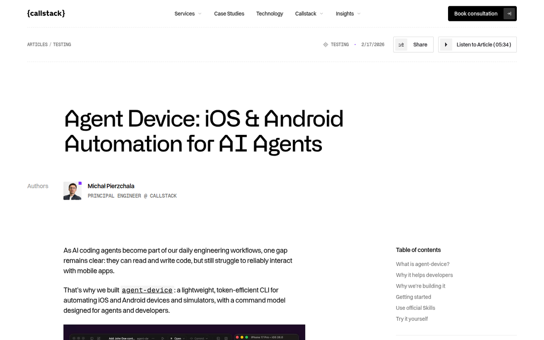Callstack Agent Device — Offizielle Website