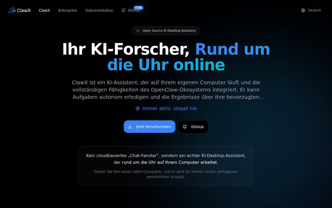 ClawX — Open-Source KI-Desktop-Assistent fuer 24/7 Autonomous Data Monitoring: WhatsApp/Telegram/Slack-Integration mit AI-Recherche-Summaries (Screenshot der Vergleichsuebersicht)