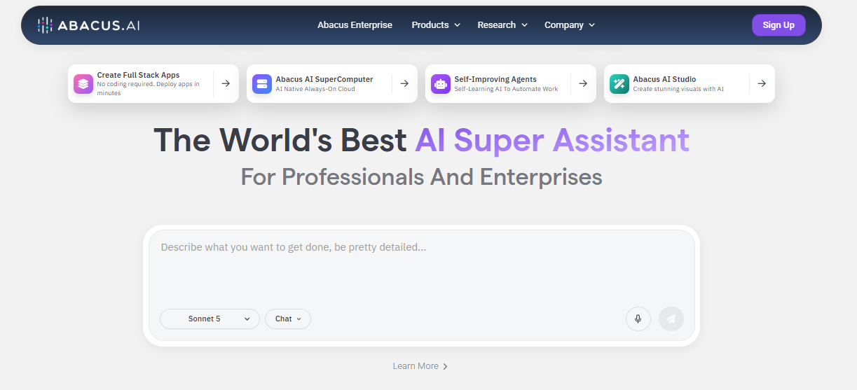 🧮 Abacus.AI — All-in-One Super-Assistant für Professionals und Enterprises