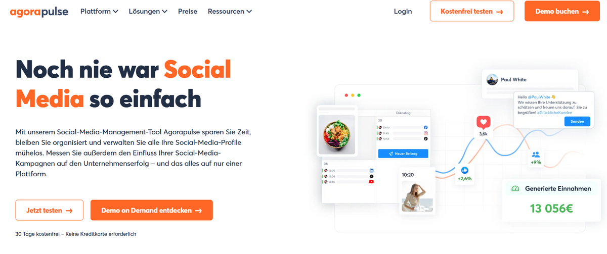 🤝 Agorapulse — Top-bewertete Plattform für Inbox, Reporting und Agenturen