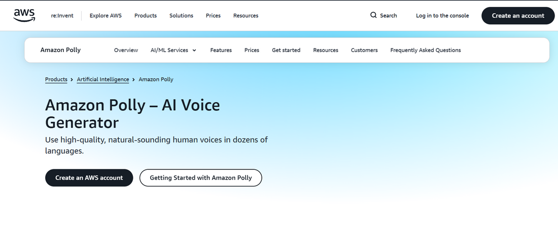 🎙️ Amazon Polly — Amazon Polly ist ein Cloud Text-to-Speech Service, der Teil der Amazon Web Services ist. Polly wandelt Text in lebensechte Sprachausgabe um und unterstützt viele Sprachen und Stimmen für verschiedene Anwendungsfälle.