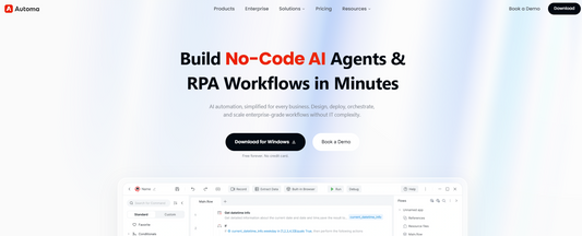 Automa Startseite – Chrome-Extension für No-Code Browser-Automation und RPA-Workflows. Drag-and-Drop Builder für automatisierte Klicks, Formular-Ausfüllung und Web-Scraping im Browser.