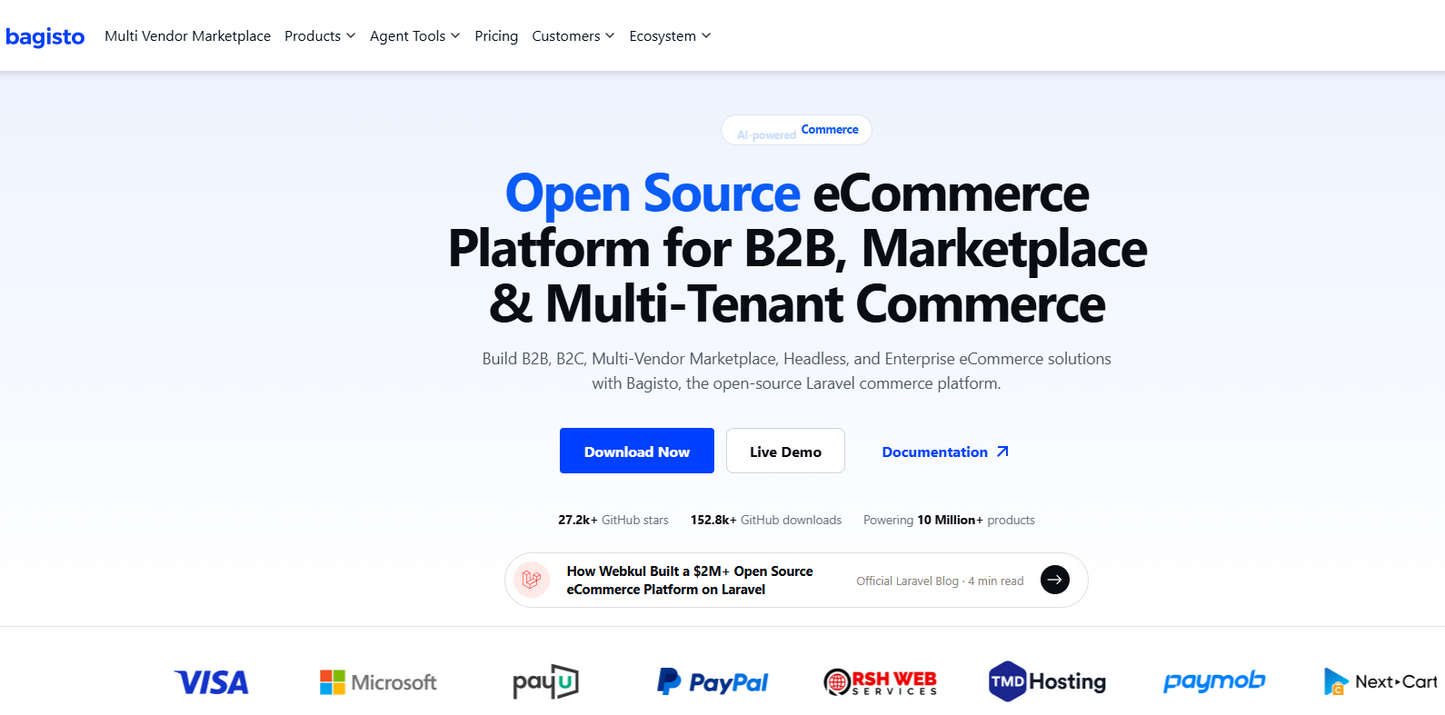 🏪 Bagisto – Laravel-basierte Open-Source E-Commerce-Plattform mit Multi-Vendor-Markt