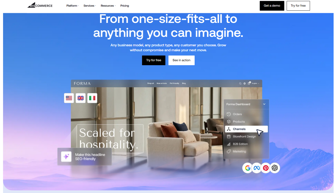 🌎 BigCommerce – Gehostete Enterprise E-Commerce-Plattform mit Headless-Architektur