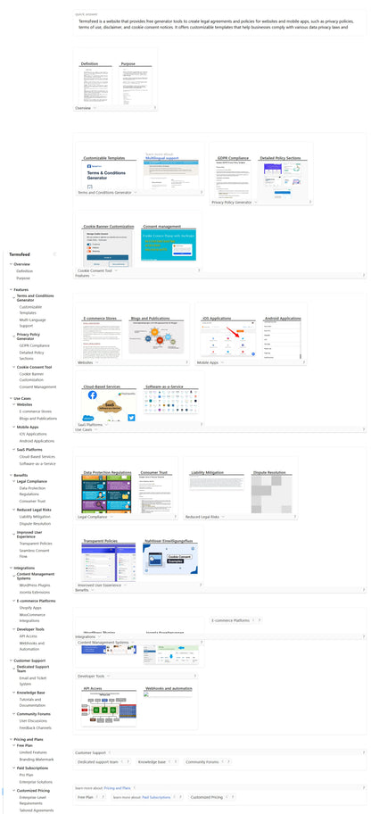 TermsFeed: Generators for privacy policies, terms and conditions &amp; cookie consent – ​​Legal documents easily created