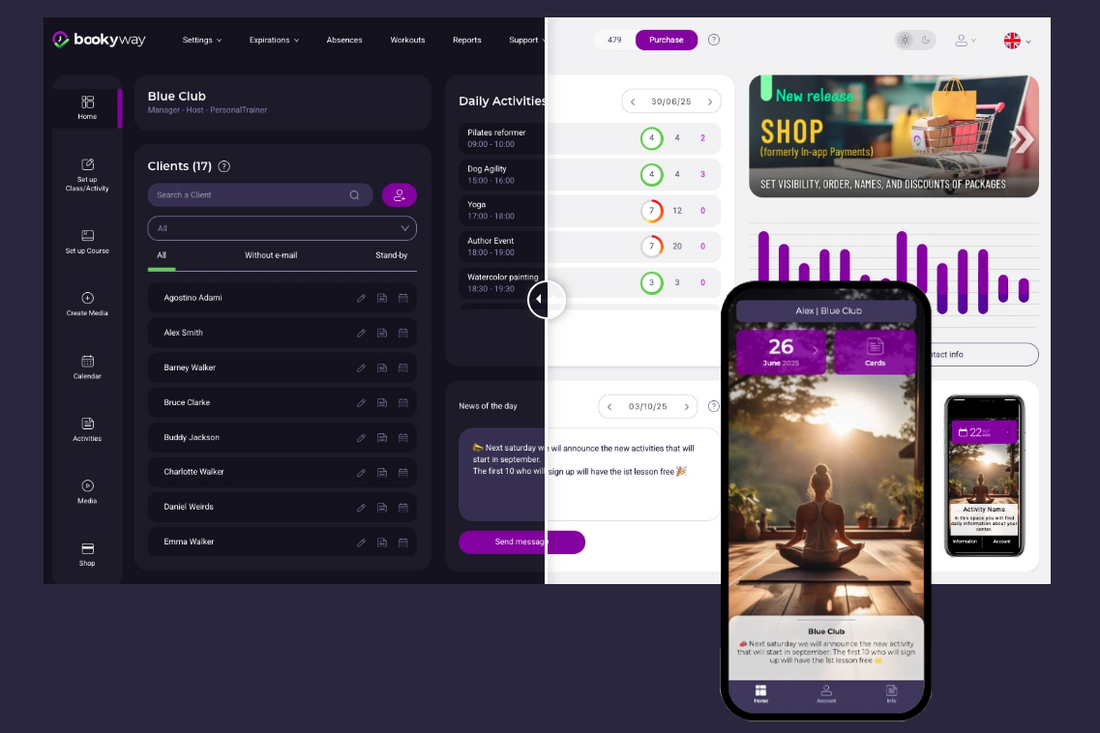 📅 Bookyway — Kostenlose Buchungs-App für Fitnessstudios und Sportanbieter