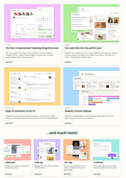 📱 Buffer — Plattform für Publishing, KI-Assistent und Team-Workflows