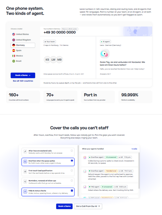 ☁️ CloudTalk — ist eine AI-fähige Cloud-Telefonie- und Call-Center-Plattform mit CeTe AI Voice Agent und globaler Reichweite in 160+ Ländern CloudTalk richtet sich an Vertriebs- und Support-Teams im Mittelstand, die globale Telefonie mit pragmatischem AI-Layer statt Greenfield-AI-Native-Stack suchen.