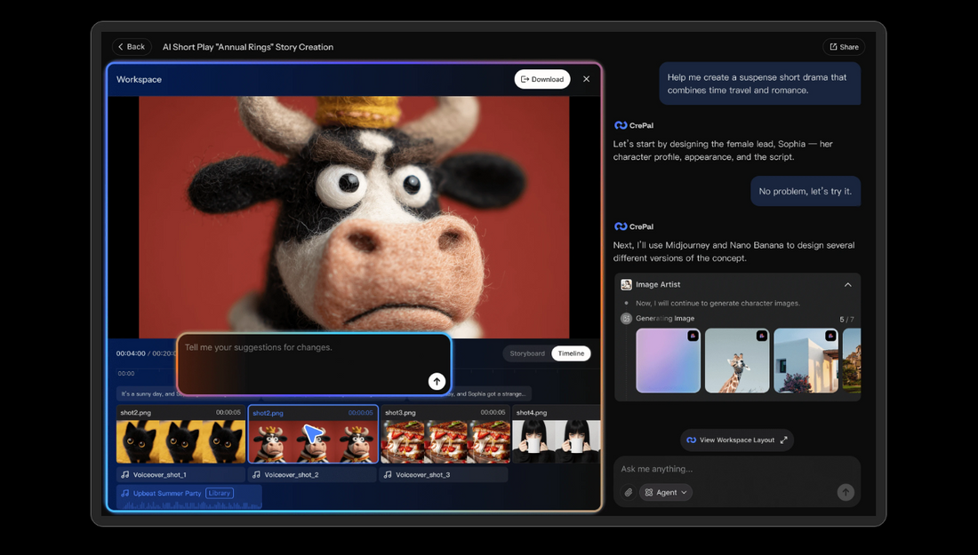 🎬 CrePal — All-in-One AI Video Creation Agent mit AI Director