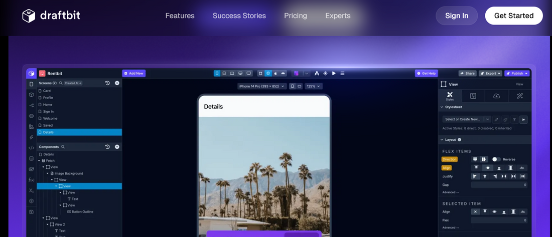 Draftbit: Visuelle App-Entwicklung für native Mobile Apps – Mit vollem Code-Export! 🚀📱✨