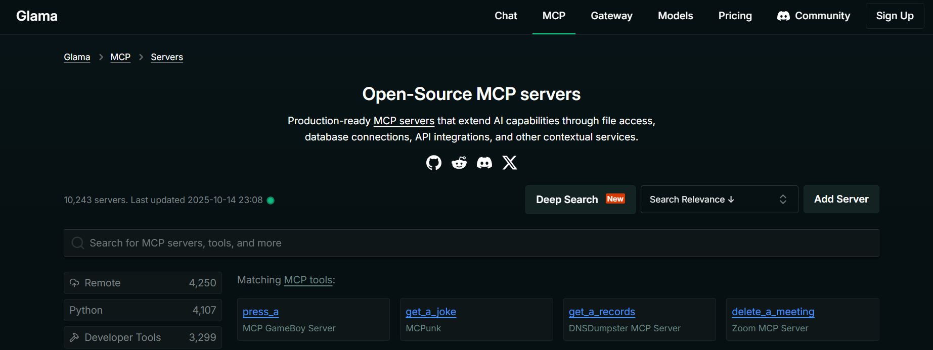 Glama.ai – Deine zentrale Anlaufstelle für Model Context Protocol (MCP) Server🪴