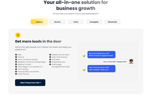 🇺🇸 GoHighLevel ist eine 2018 in Dallas gegründete All-in-One-Plattform für Marketing-Agenturen und SMB mit CRM, Marketing-Automation, Sales-Funnels und White-Label-Lösungen, die unter 497 USD/Monat unbegrenzte Sub-Accounts für Agenturen bietet.

GoHighLevel richtet sich an Marketing-Agenturen, Coaches, Berater und kleine Dienstleister die eine White-Label-fähige All-in-One-Plattform mit CRM, Marketing und Sales suchen, die sie unter eigener Marke weiterverkaufen können..