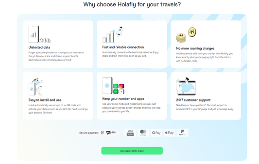 ⚙️ Holafly — eSIM mit Unlimited-Daten für 200+ Länder