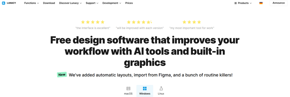 Lunacy: Kostenlose Design-Software mit KI-Tools für UI/UX