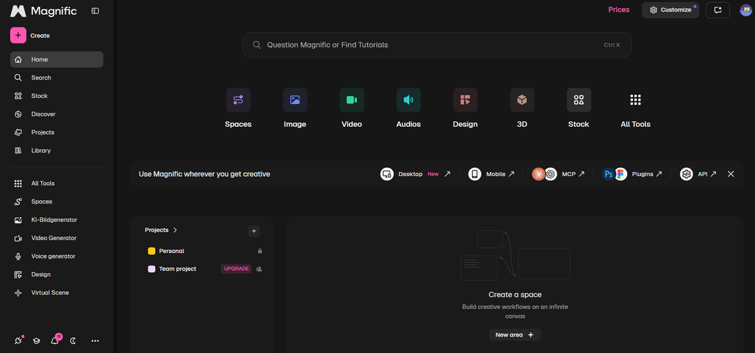 Magnific - AI Content Marktplace 