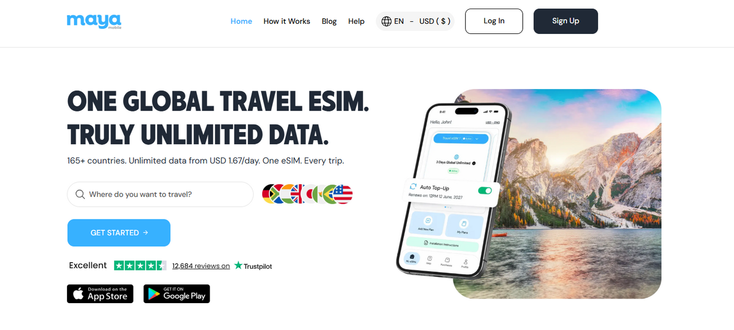 📱 Maya Mobile — Eine permanente eSIM für alle Reisen