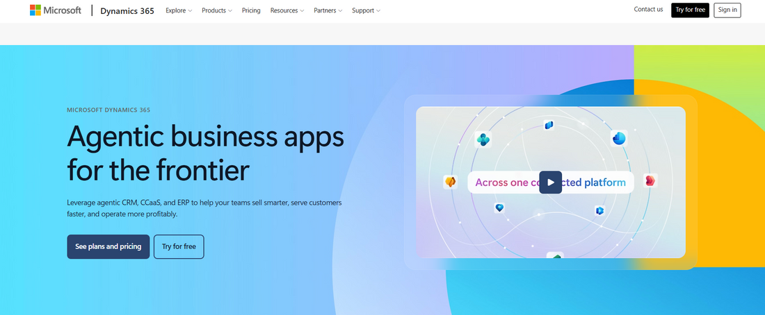 Microsoft Dynamics 365 Business Central – offizielle Startseite aus Redmond mit Hauptbotschaft und Navigation für mittelständische Unternehmen mit Integration in Microsoft 365 und Power Platform.