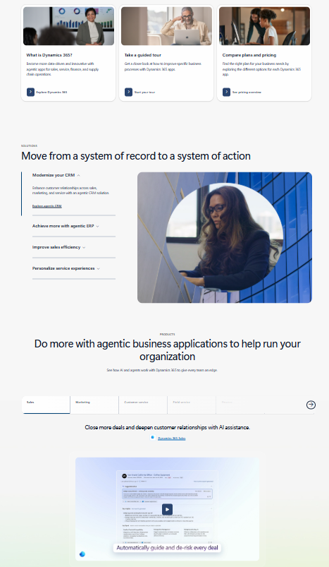 Microsoft Dynamics 365 Business Central – Detailansicht mit Cloud-Funktionen für Finanzen, Vertrieb, Lagerverwaltung, Projektmanagement und Service in der Microsoft Cloud.