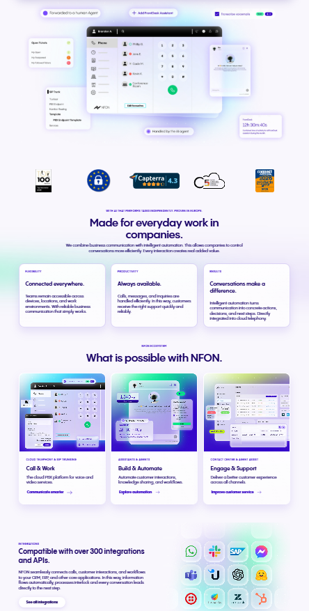 🇪🇺 NFON — ist der paneuropäische Anbieter für Cloud-PBX-Telefonanlagen mit integrierter KI wie Nia, AI Essentials und botario Conversational AI NFON richtet sich an Mittelständische und europäische Unternehmen, die eine DSGVO-konforme Cloud-Telefonanlage mit europäischem Datenhosting und integrierter KI suchen.