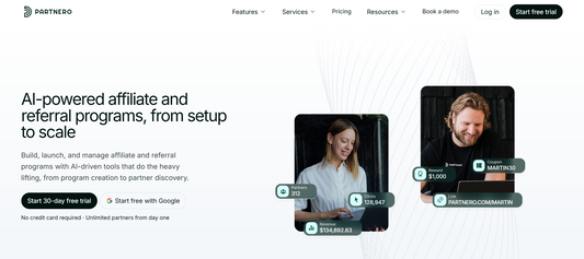 🔗 Partnero — Partnero ist eine All-in-One-Partnership-Management-Plattform für Affiliate-, Referral-, Influencer- und Newsletter-Programme mit nativer Integration zu Stripe, Paddle, Shopify und WooCommerce. Mit über 3.000 aktiven Affiliate-Programmen und 150.000 verbundenen Affiliates sowie einem KI-gestützten Program Builder und AI Partner Discovery ist Partnero eine moderne Lösung für SaaS- und E-Commerce-Unternehmen