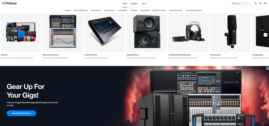 PreSonus: Integrierte Audio-Hardware & Software für Musikproduktion und Live-Sound