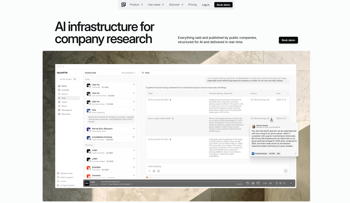 🎙️ Quartr — moderne Plattform für Earnings-Calls und Research