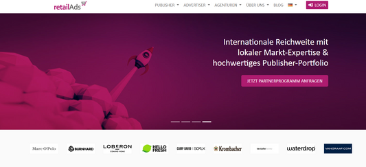 🛒 RetailAds — RetailAds ist ein 2009 in Nürnberg gegründetes Affiliate-Netzwerk, das sich auf Online-Retail spezialisiert hat und mit über 230 Mitarbeitern Advertiser und Publisher aus dem E-Commerce-Bereich betreut