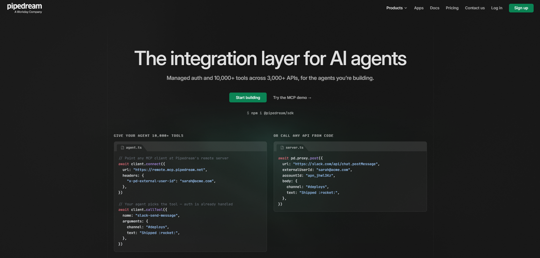 ⚡ Pipedream: Integration Layer mit 3000+ Apps für AI-Agents und Workflows