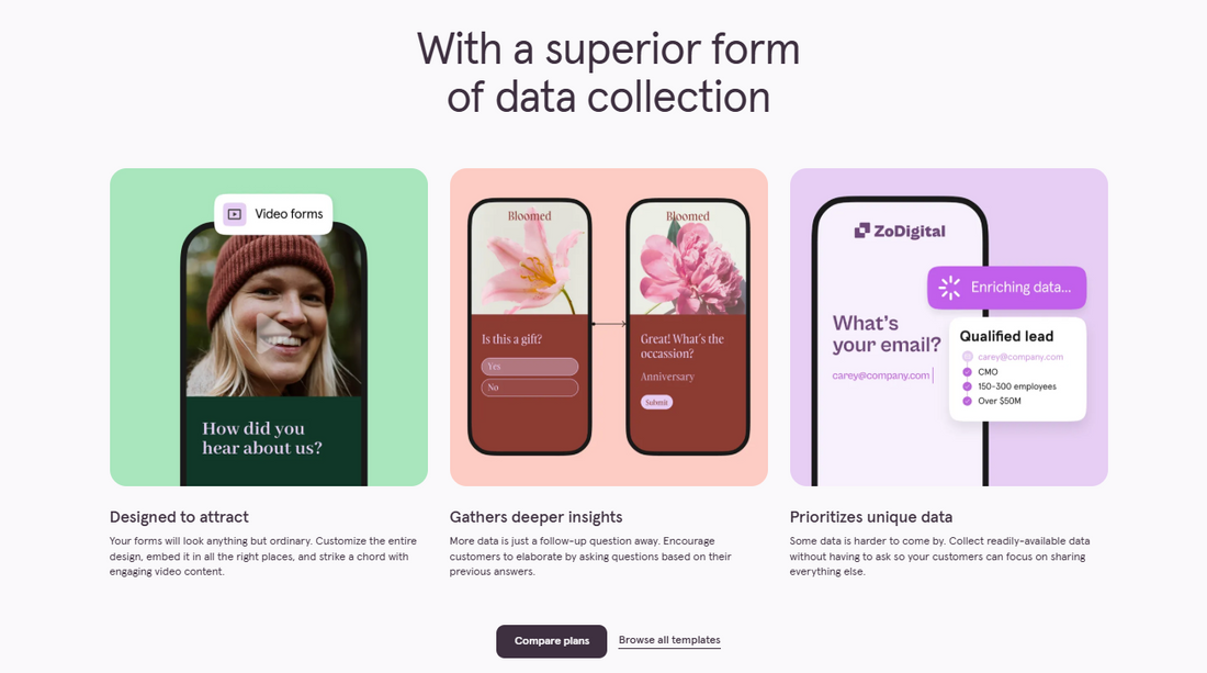 Screenshot of a business development tool