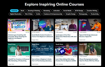 🎨 Skillshare — Online-Lernplattform für kreative Skills mit Praxis-Projekten