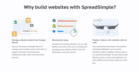 🌐 SpreadSimple — Google Sheets zu Website in Minuten