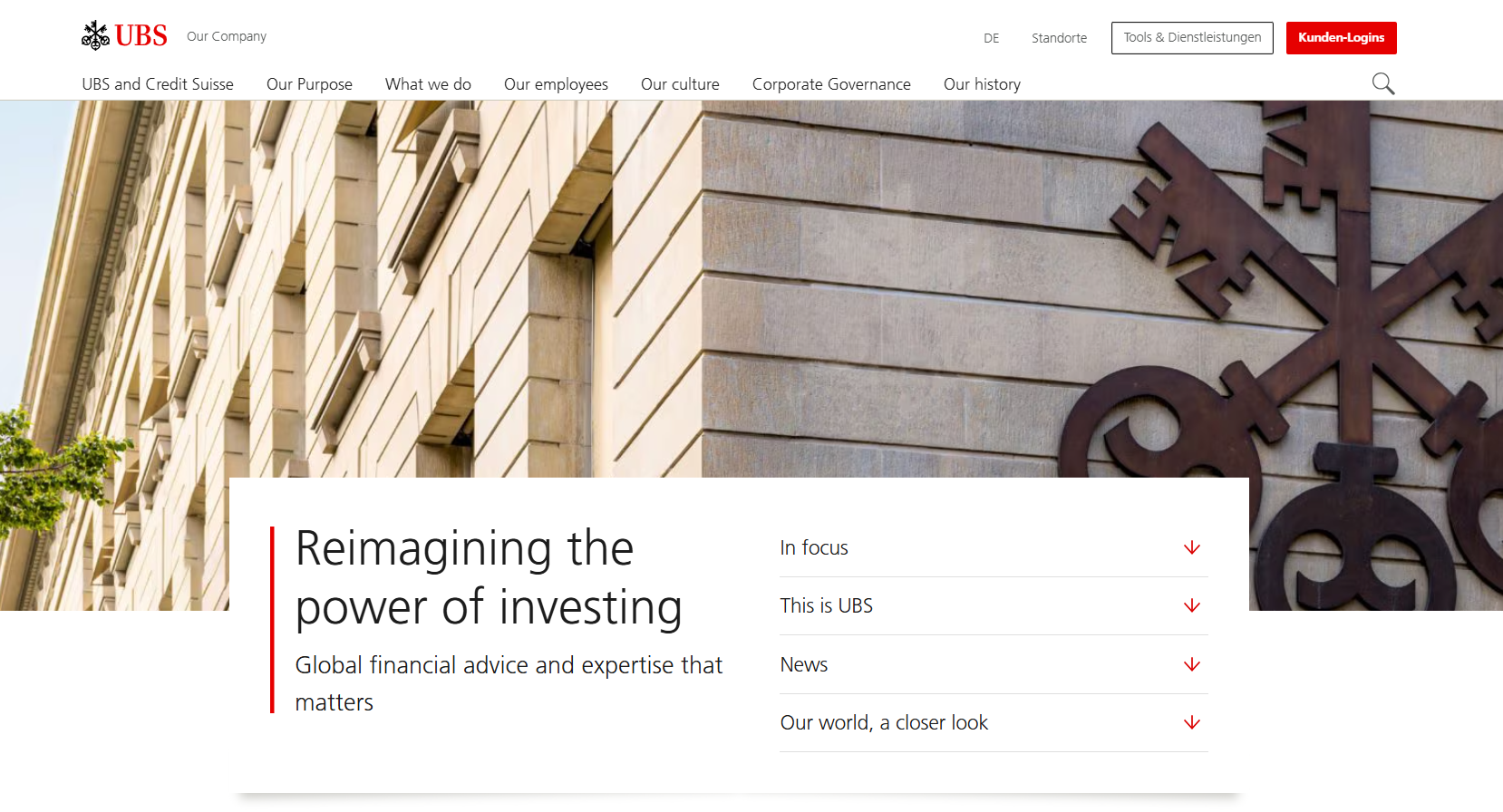 UBS , Global financial advice