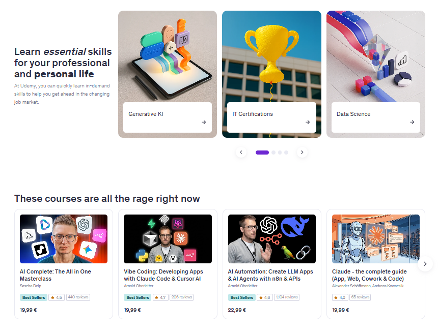 📚 Udemy — Weltweit größter Online-Kurs-Marktplatz mit 200.000+ Kursen