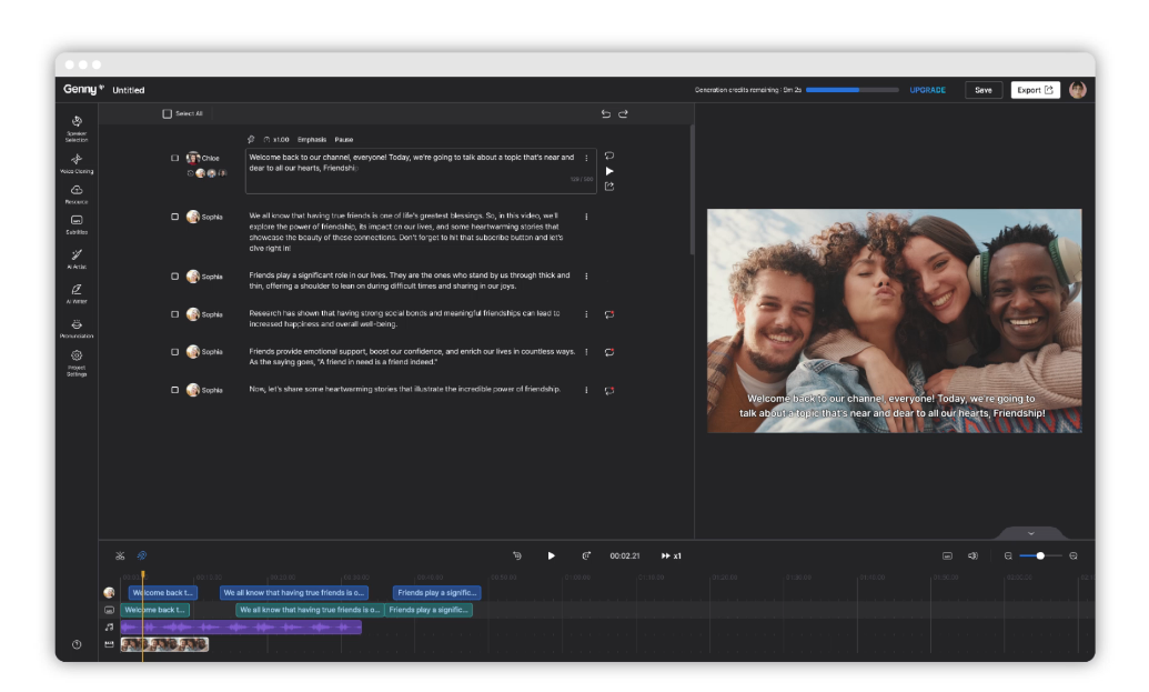 Video creator applying AI-generated 